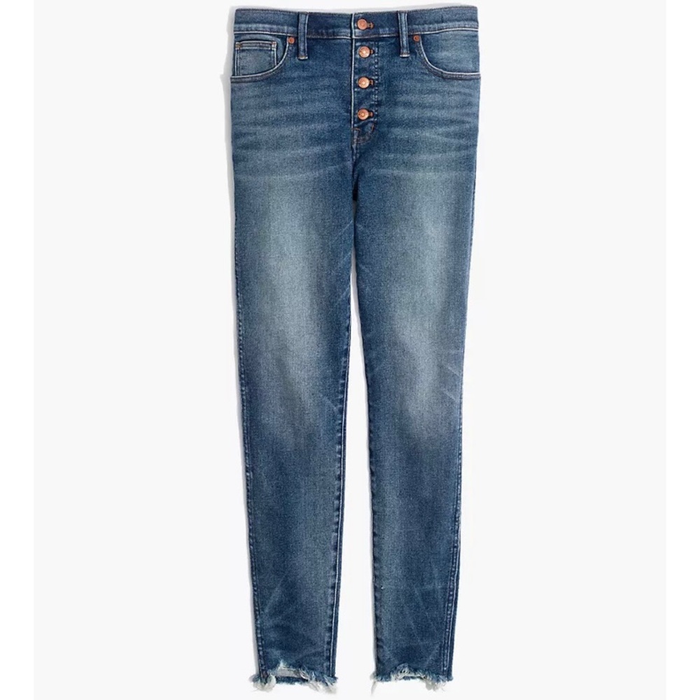 10" High-Rise Skinny Jeans with Button-Front